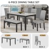 VYNXARIA  Dining Set with Faux Marble Tabletop,Faux Marble dining table - 4 of 4