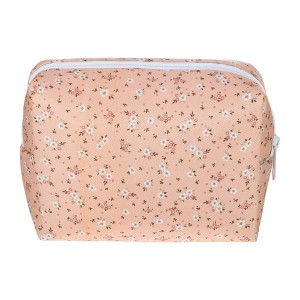 Unique Bargains Portable Floral Cosmetic Bag Pink 1 Pc - 1 of 3