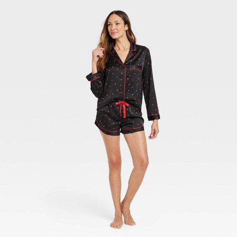 Women's Quilted Pajama Set - Stars Above™ Black Xs : Target