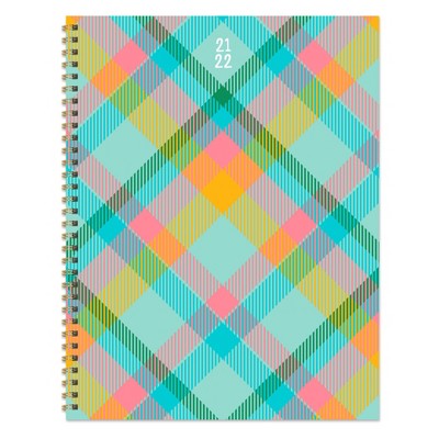 2021-22 Academic Planner 8.5" x 11" Pretty Plaid Daily/Weekly/Monthly - The Time Factory