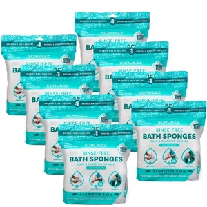 Scrubzz No Rinse Bath Wipes for Adults Bathing, Adult Rinse Free Bath Sponges - Disposable - 1 of 4