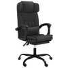 vidaXL Reclining Office Chair Black Faux Leather - 2 of 4