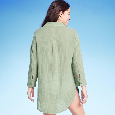 Women's Button-Up Cover Up Shirtdress - Kona Sol