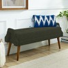 NicBex Storage Bench Looped Yarn Accent Stools with Irregular Geometric Armrests and Rubber Wooden Legs for Bedroom, Entryway - 3 of 4