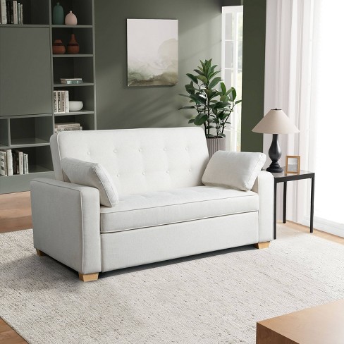 Serta Full Andrea Convertible Loveseat Oyster: Multi-functional Sleeper ...