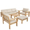 FIONECA 5-Piece Acacia Wood Outdoor Sectional Sofa Set with Cushions - 3 of 4