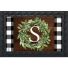 Briarwood Lane Everyday Doormat 30x18 Indoor Outdoor Wreath Monogram Letter S Doormat - 2 of 4