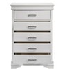 Modern 5 Drawers Chest made with Wood in White - 3 of 4
