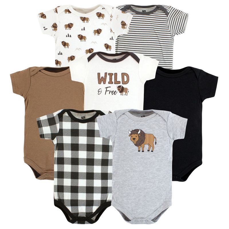 Hudson Baby Cotton Bodysuits, Wild Buffalo, 1 of 10