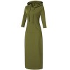 Coolmee Women Hoodies Maxi Dress Casual 3/4 Sleeve Tunic Dress Slim Hooded Sweatshirts Dress with Pocket - 4 of 4