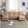 U-Shaped Modular Sectional Sofa with Chaise Lounge, Terrycloth Upholstered 4-Seater Couch with 4 Waist Pillows for Living Room - 2 of 4