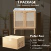 Vynxaria 30-Inch Wood Bathroom Vanity - Solid Bamboo, Handmade Rattan Doors, Ceramic Sink - Space-Saving for Small Bathrooms - 3 of 4