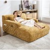 Vynxaria Chenille Lazy Sofa Chaise Longue Armchair with 3 Pillows for Ultimate Comfort - 3 of 4