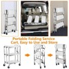 Portable Folding Service Cart,3 Tier Stainless Steel Rolling Cart,400LB Capacity Hand Truck Utility Cart for Warehouse Restaurant Kitchen Office - 4 of 4