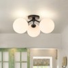 LLHZSY Modern 3-Light 18 3/25" W Semi Flush Mount Ceiling Lights With Opal Glass Shade-Gold/Black/Gold&Clear Glass - 2 of 4