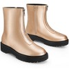 BLISSFUL STEP Platform Block Heel Booties with Zipper Dressy Combat Boots for Women - 2 of 4