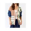 Women's Patchwork Denim Sleeve Cardigan - lalavon - 2 of 4