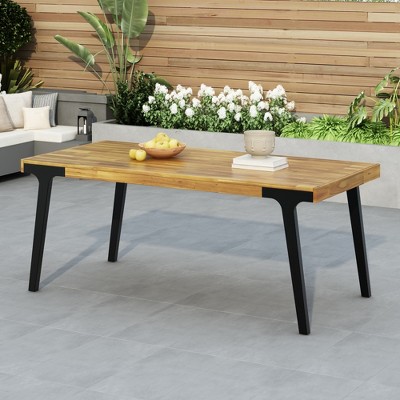 Maggift Patio End Table, Waterproof Portable Patio Small Side Table for Garden, Balcony, Courtyard, Poolside, Patio, Brown, 69"*32"*30"
