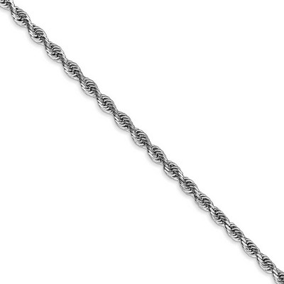 Black Bow Jewelry 2.75mm 10k White Gold D/C Quadruple Rope Chain Bracelet