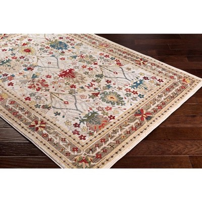 Aaden 5'1" x 7'5" Multicolor Floral Pattern Stain-Resistant Area Rug