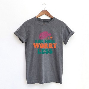 Simply Sage Market Women's Ride More Worry Less Short Sleeve Garment Dyed Tee - 1 of 2