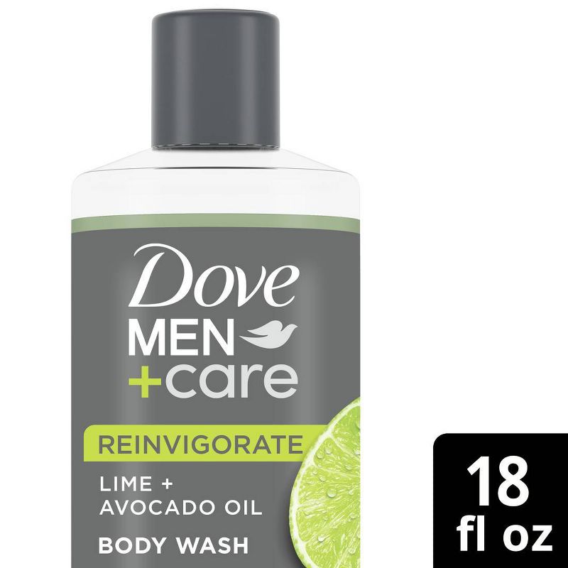 Dove Men+Care Reinvigorating Lime + Avocado Plant Based Hydrating Body Wash - 18 fl oz, 1 of 11