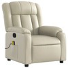 vidaXL Massage Recliner Chair, Adjustable Recliner with 6-Point Vibration Massage, Cream Leather - 4 of 4