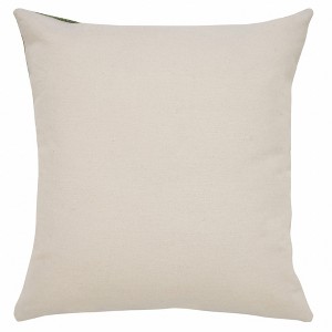 20" X 20" Green And White 100% Cotton Striped Zippered Pillow - 1 of 4