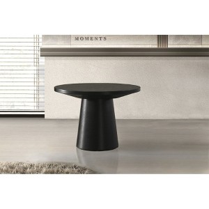 MDF and Rubberwood Round End Table with Pedestal Base and Beveled Top - 1 of 4