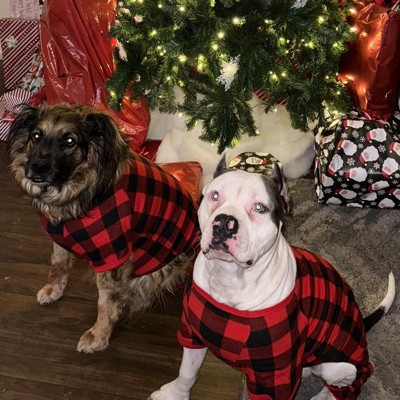 Derek Heart Pet Plaid Christmas Crew Matching Family Pajamas Bandana 