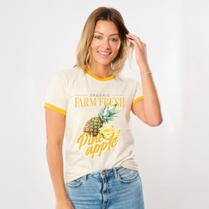 Simply Sage Market Farm Fresh Pineapple Watercolor Ringer Tee - 1 of 4
