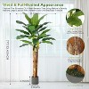Artificial Banana Tree, Fake Banana Leaf Plants with Grey Planter, Faux Silk Tree for for Home Swimming Pool Indoor Outdoor Patio Tropical Decor - 3 of 4