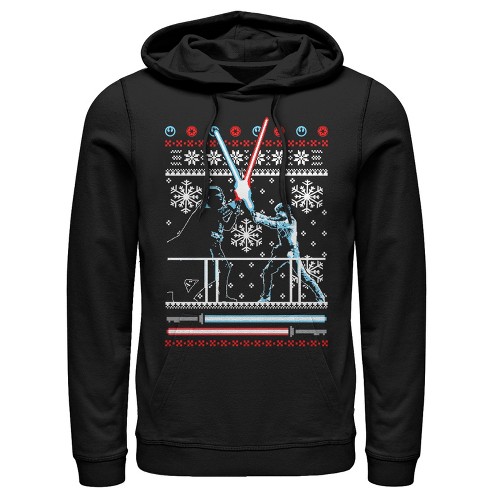 Men s Star Wars Ugly Christmas Duel Pull Over Hoodie Target