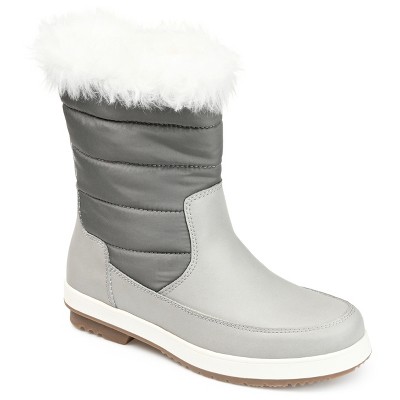 Journee Collection Womens Marie Tru Comfort Foam Block Heel Winter Boots Grey 6