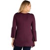 24seven Comfort Apparel Womens Long Bell Sleeve Flared Plus Size Tunic Top - image 3 of 4