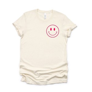 Simply Sage Market Women's Smiley Face Outline Mini Puff Print Short Sleeve Graphic Tee - 1 of 4