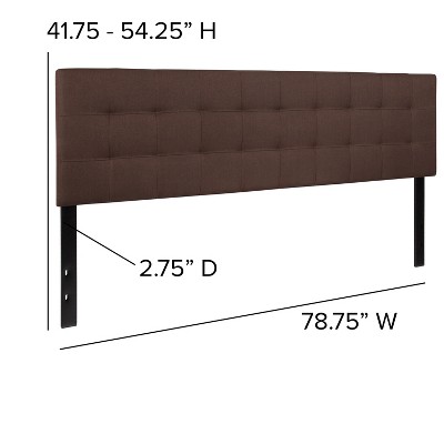 Dark Brown Tufted Upholstered King Size Headboard