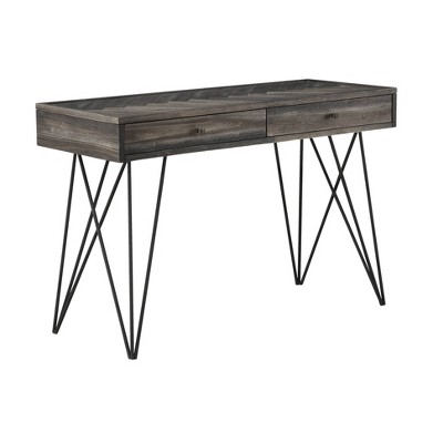 Alvara Court Occasional 2 Drawer Console Table Charcoal/Gray/Brown - Treasure Trove Accents