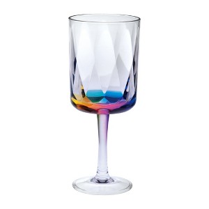 FONTOI Rainbow Diamond Acrylic Glasses Drinking, BPA Free Cocktail Glasses Drinkware Set Drinking Water Glasses - 1 of 4