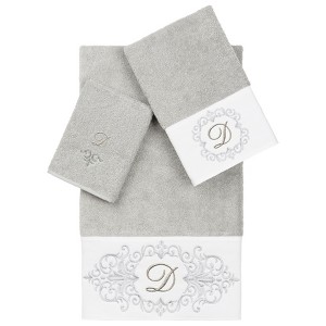 Linum Home Textiles 100% Turkish Cotton MONICA 3PC Embellished Towel Set - 1 of 4
