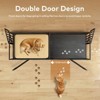 XBRIGH Dog Cage Furniture, 63inches  Extra Large Double Doors Dog Kennel with Removable Divider, XXL Thick Wooden Dog cage Furniture for 2 Medium Dogs - 3 of 4