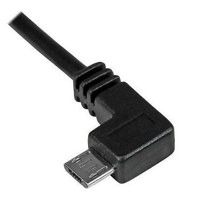 StarTech 6'Micro USB Male-to-Male Charge-and-Sync Left-Angle Micro USB Cable USBAUB2MLA