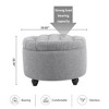 Ottoman with Storage,Foot Rest Round Bag Floor Chair for Bedroom or Entryway in Gray - image 2 of 4