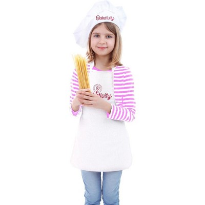 Baketivity Kids Chef Apron And Hat Set, Washable Chef Outfit