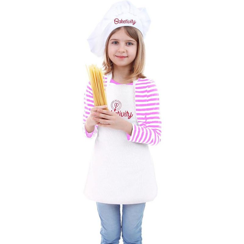 Baketivity Kids Chef Apron and Hat Set, Washable Chef Outfit, Young Chefs and Junior Bakers, 1 of 7