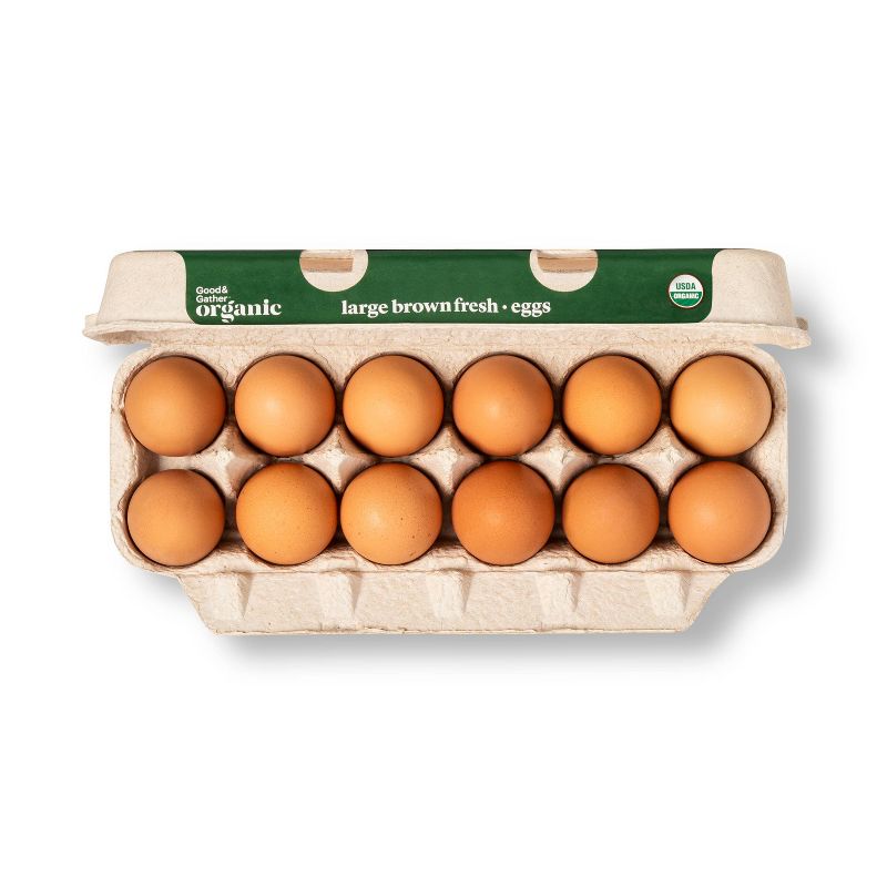 Organic Cage-Free Fresh Grade A Large Brown Eggs - 12ct - Good &#38; Gather&#8482;, 3 of 8