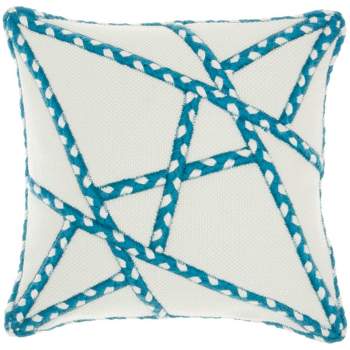 18"x18" Woven Braided Geometric Outdoors Square Throw Pillow - Mina Victory