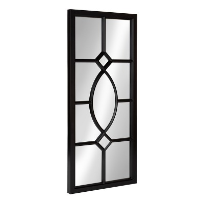 Cassat Contemporary Black Windowpane Full-Length Wall Mirror