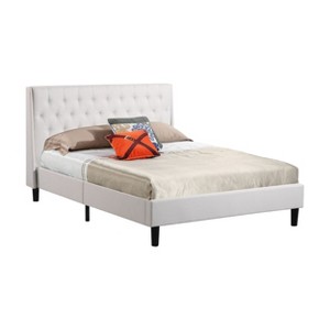 Noelle Tufted Upholstered Platform Bed Full Cream - Abbyson Living, Ivory