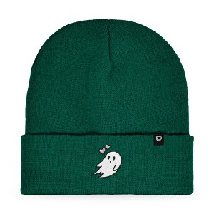 Dalix Heartly Ghost Embroidered Beanie Hat Knit Cap Cold Weather Womens - 1 of 4